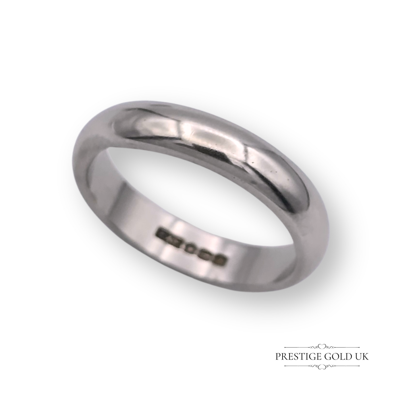 Chunky Notched Platinum Wedding Band, Solid Platinum Band, UK L 1/2 US 6