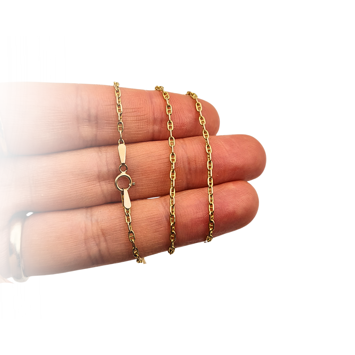 20.5 Inch 9ct Gold Anchor Chain Necklace 53cm Hallmarked