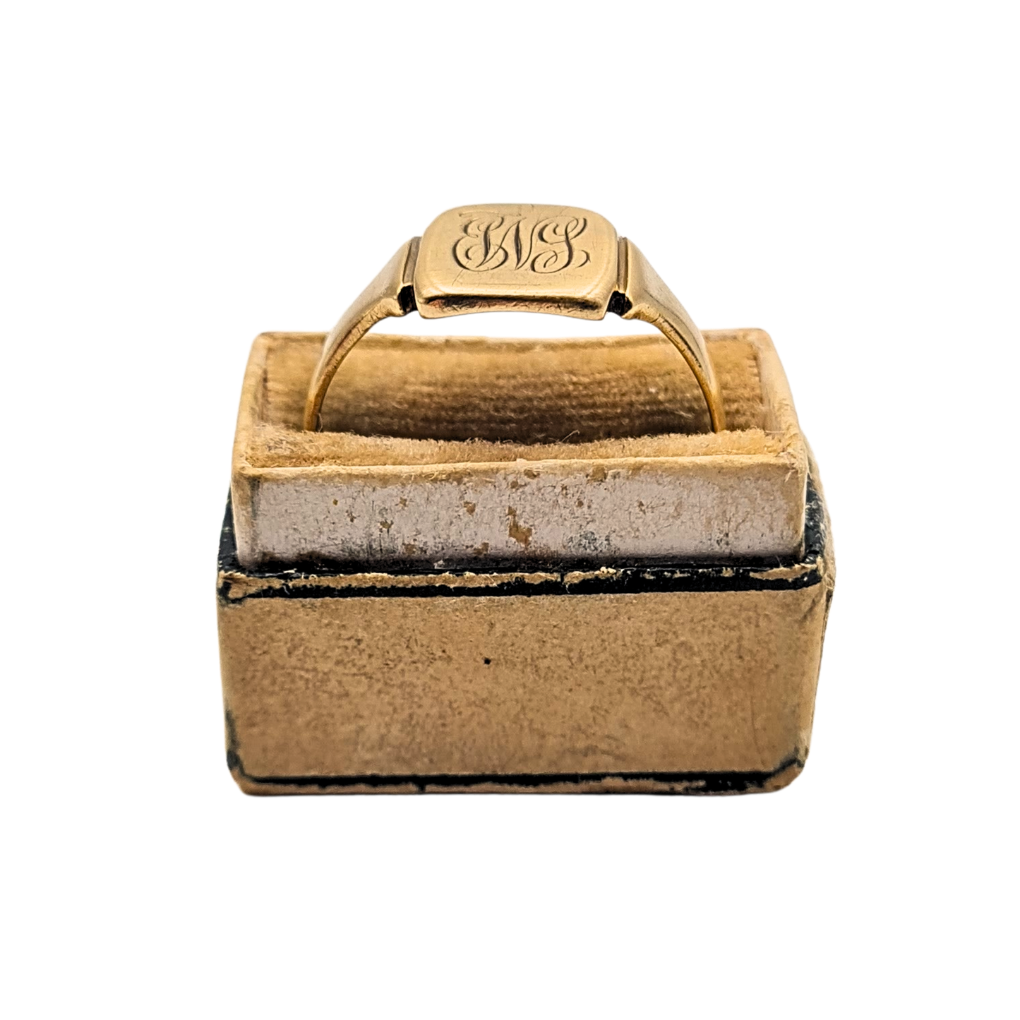 9ct Gold Signet Ring Birmingham 1935 Size UK T 1/2