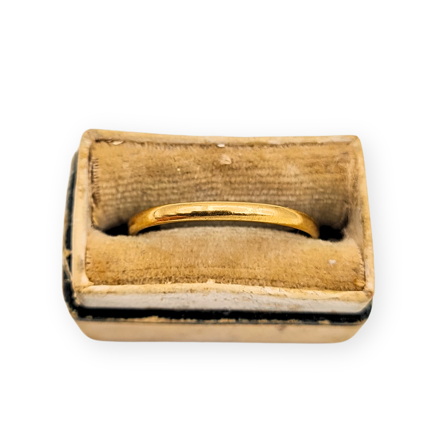 22ct Thin Gold Wedding Ring - Vintage 1940's - UK M 1/2, US 6 1/2, Euro 53.5