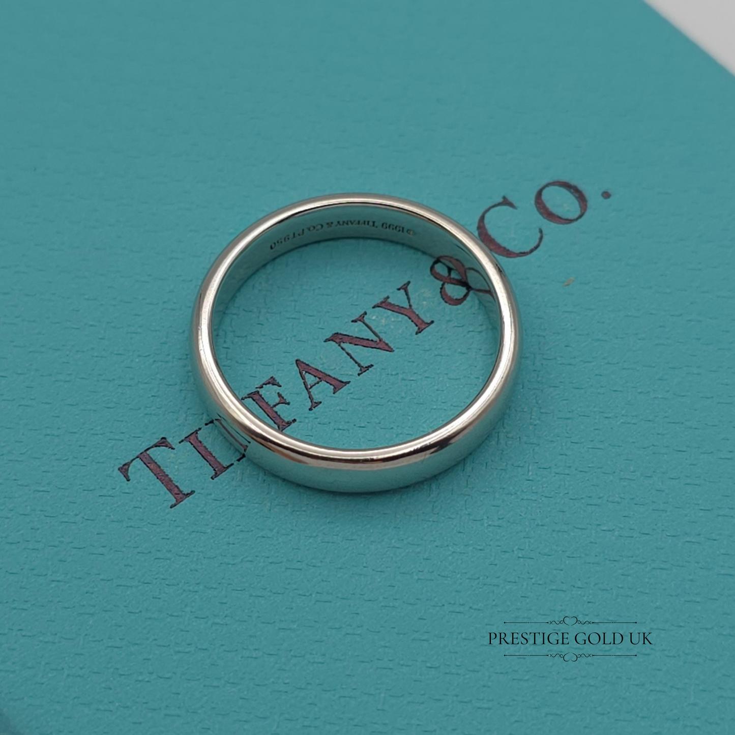 Platinum Tiffany & Co Wedding Ring, UK T 1/2 US 10, Professionally Refurbished