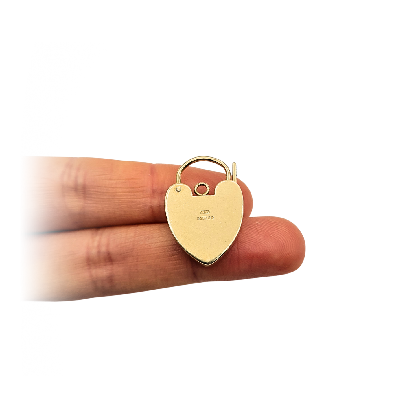 Very Large 9ct Gold Heart Padlock Pendant, 1969, Engraved Charm