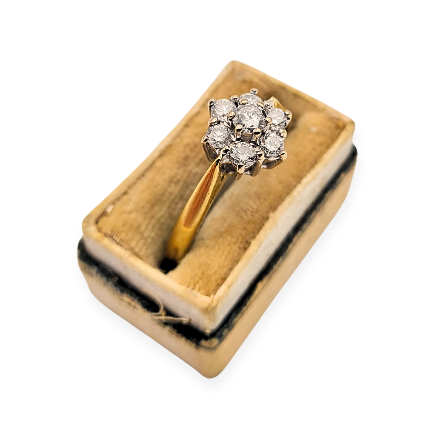 18ct Gold Diamond Cluster Ring 0.50ct Hallmarked UK P 1/2 US 8