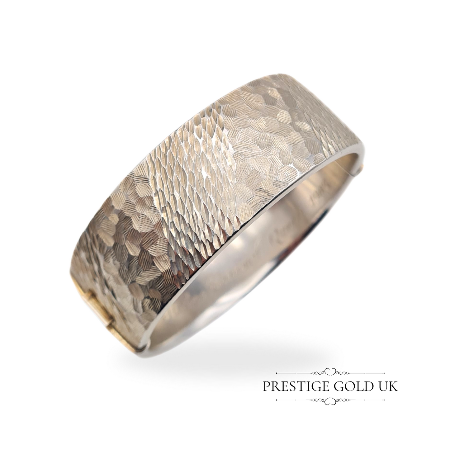 7 " Vintage 925 Sterling Silver Textured Bangle, Fully Hallmarked