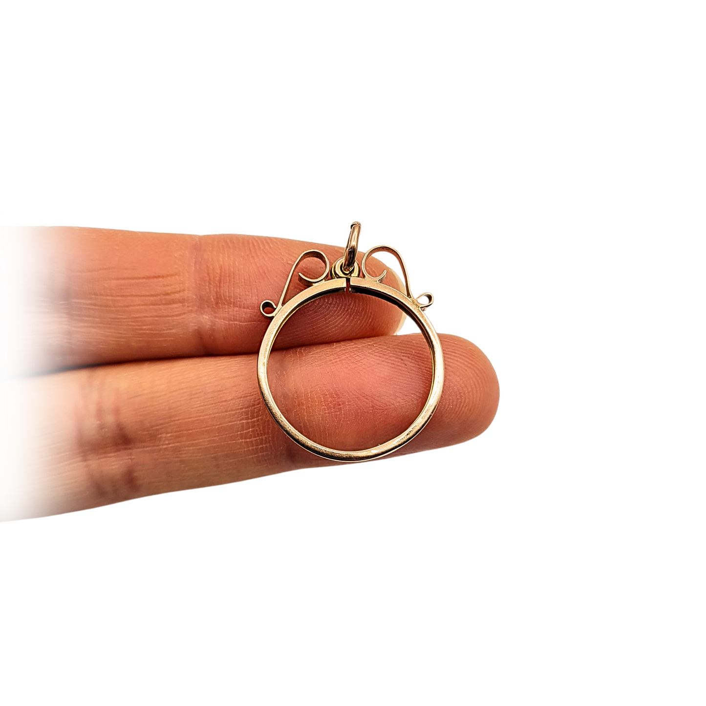 9ct Rose Gold Half Sovereign Mount Pendant 25mm Vintage