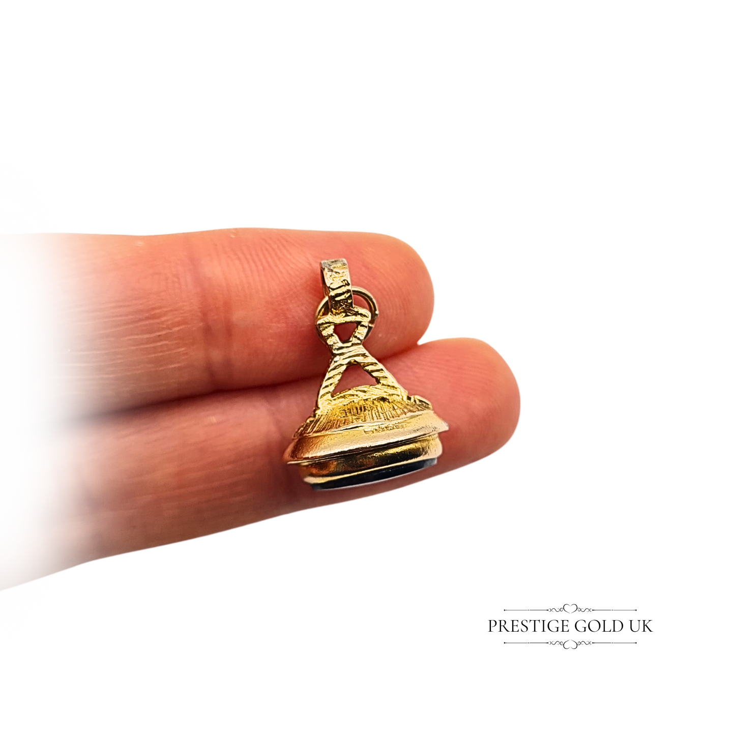 9ct Gold Hematite Intaglio Fob, Centurion Engraved Seal Fob