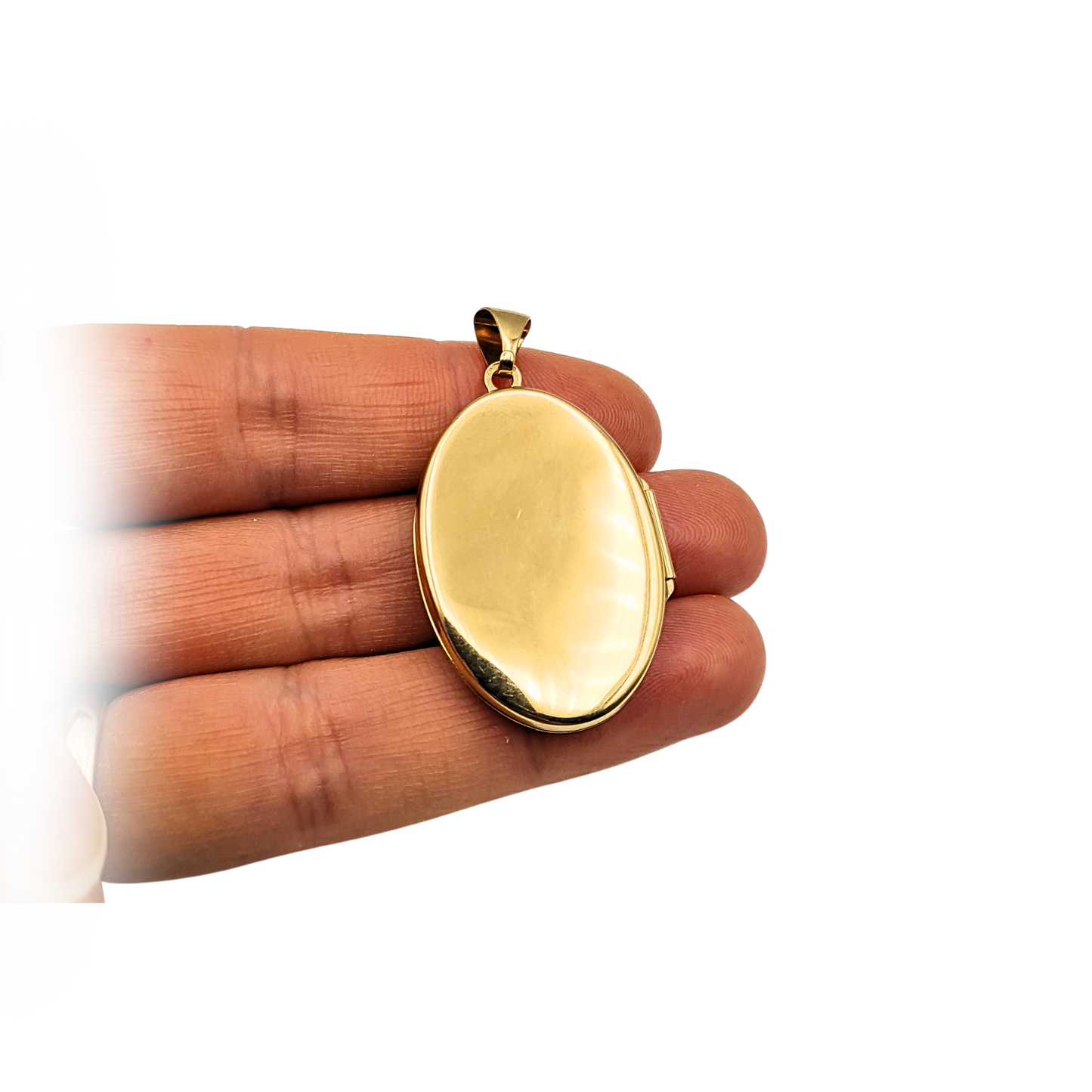 Large 9ct Gold Oval Locket, Floral Engraved