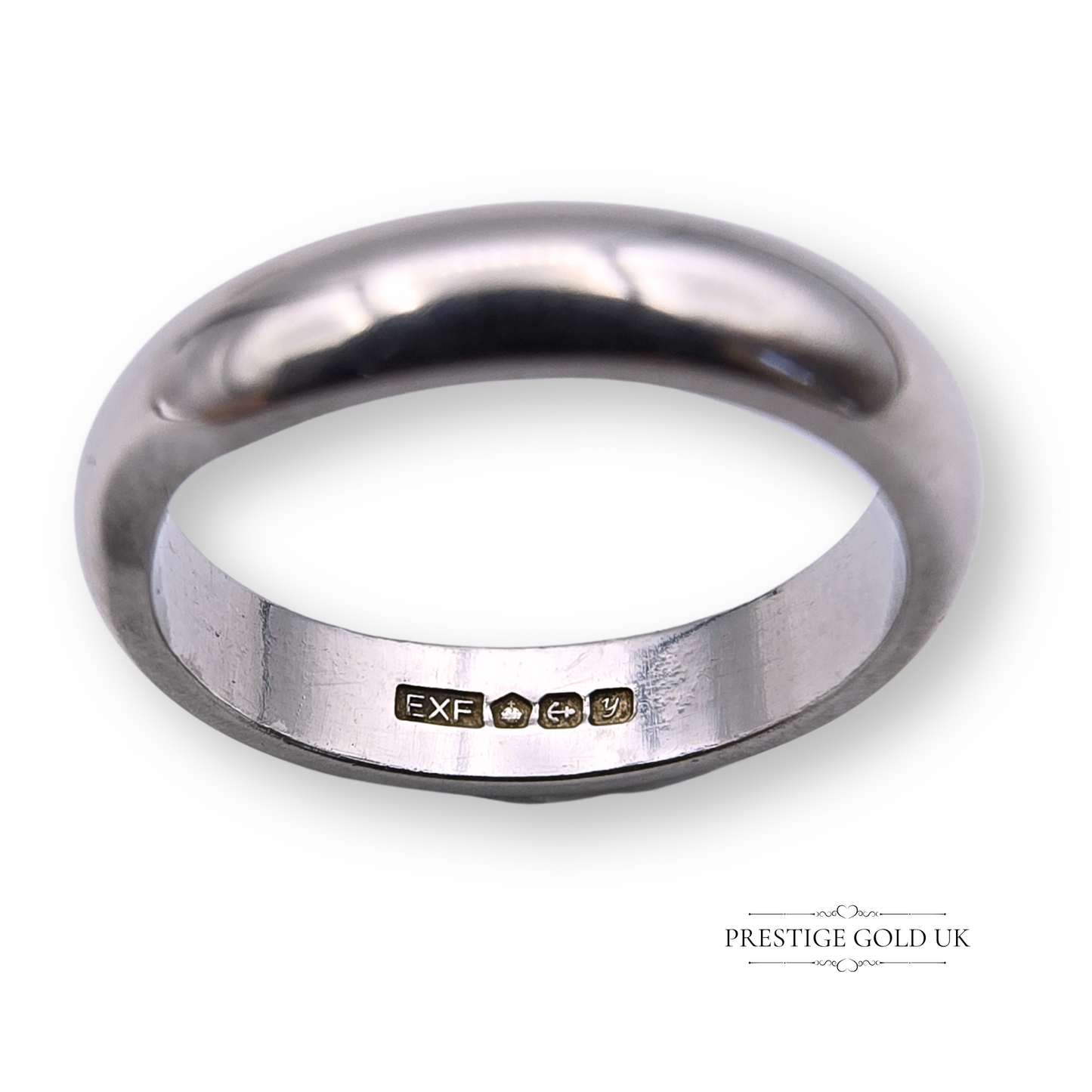 Chunky Notched Platinum Wedding Band, Solid Platinum Band, UK L 1/2 US 6