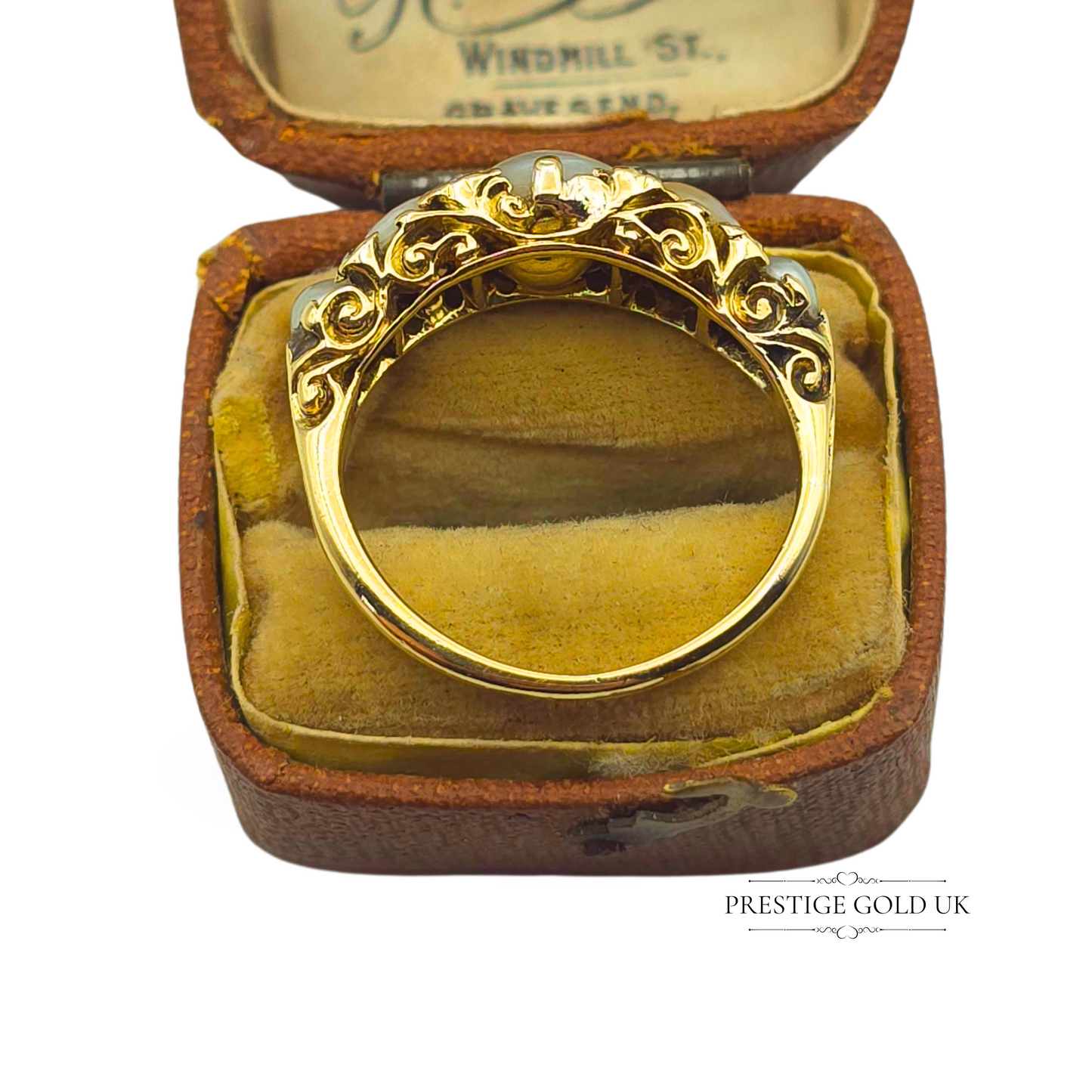Antique 18ct Gold Pearl & Diamond Ring, UK M / US 6 1/4 Euro 52.5
