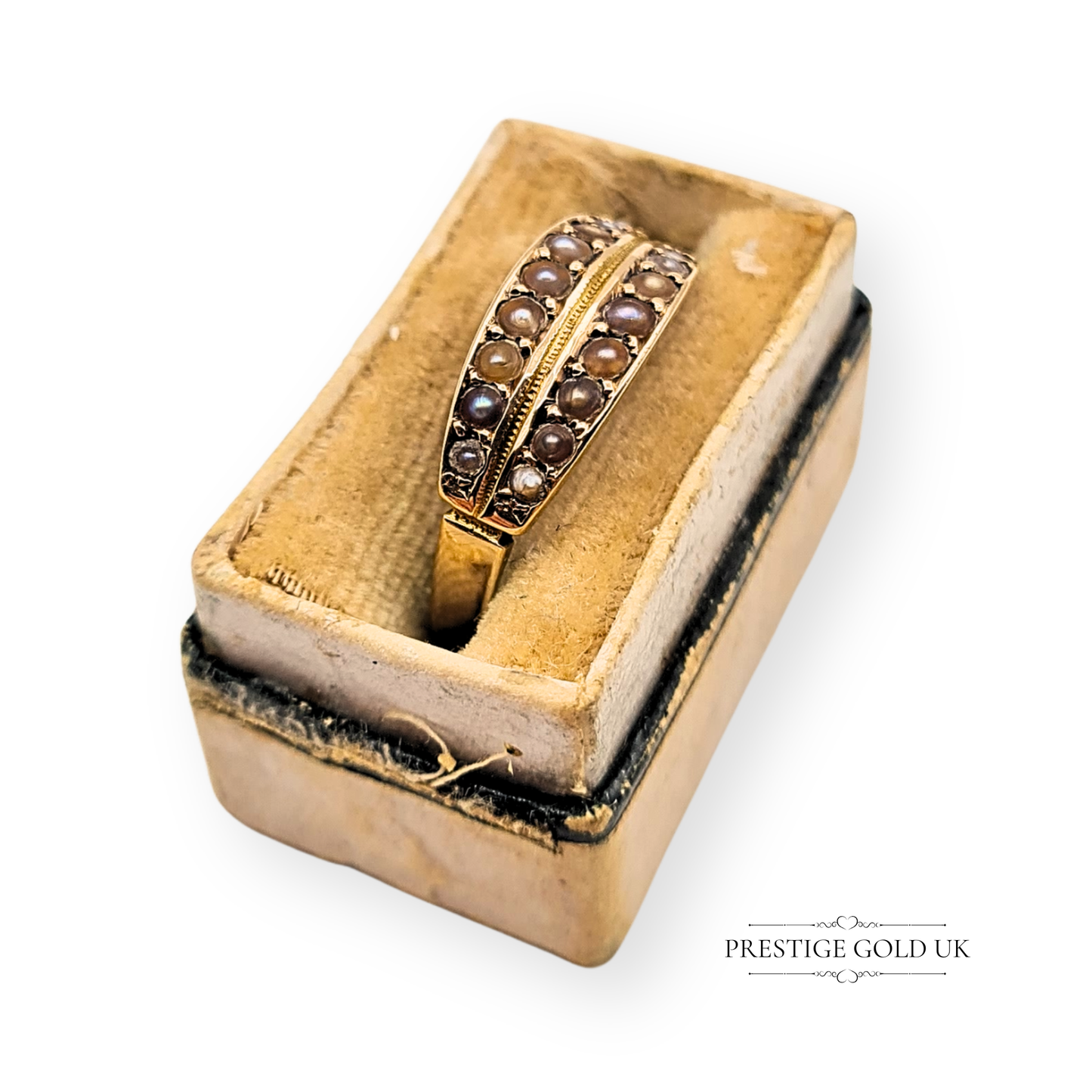 15ct Gold Victorian Pearl Ring, Oetzmann & Co, 1880, UK M / US 6.5