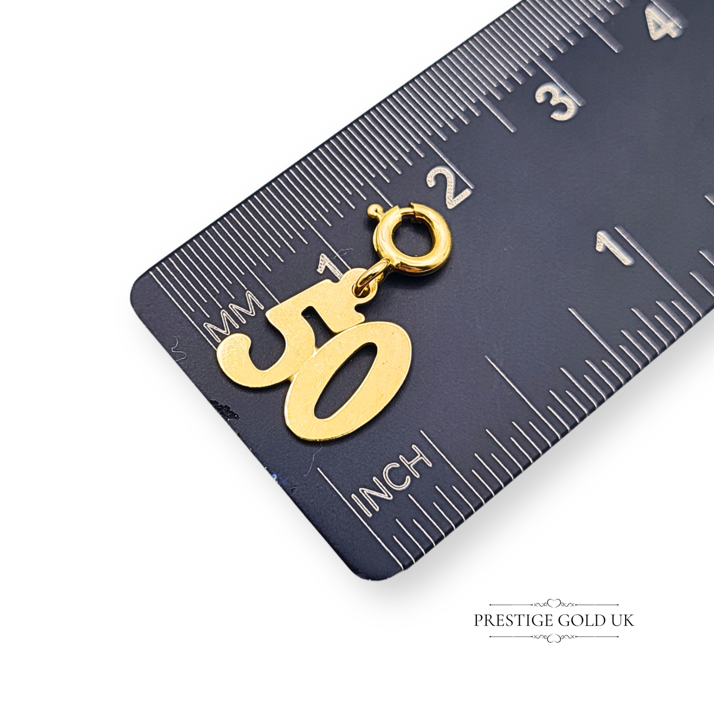 9ct Gold 50th Birthday Charm, Age 50 Milestone Birthday Present