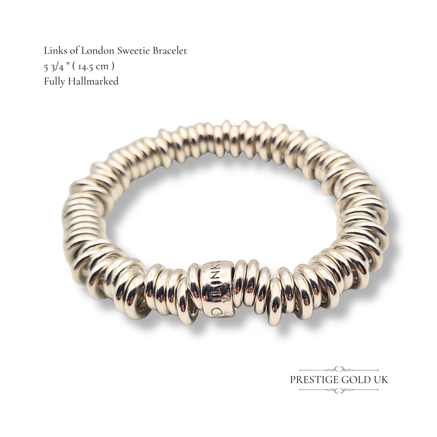 Links of London Sweetie Bracelet, Hallmarked Silver Size Small 5 3/4" (14.5cm)