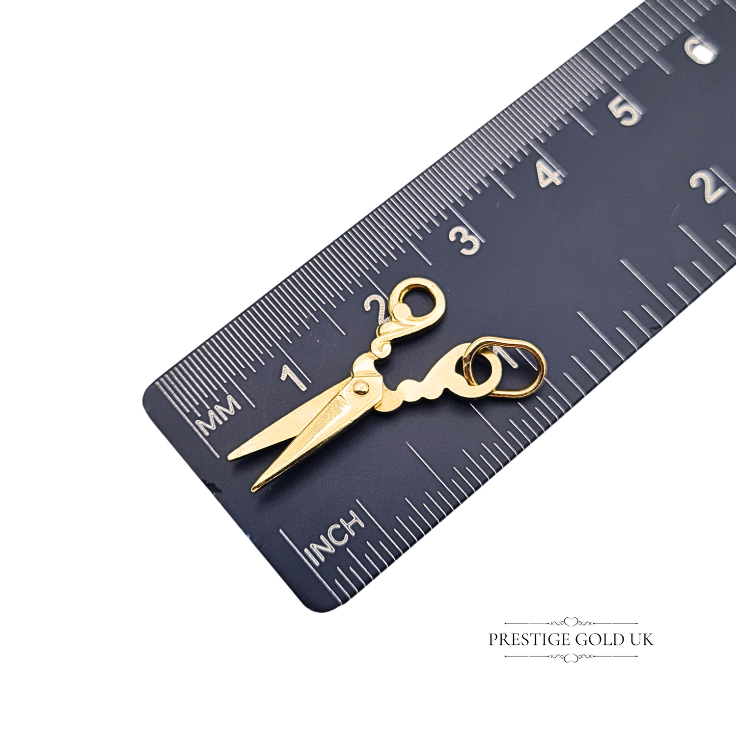9ct Gold Scissors Charm Pendant Opening Miniature Seamstress Scissors