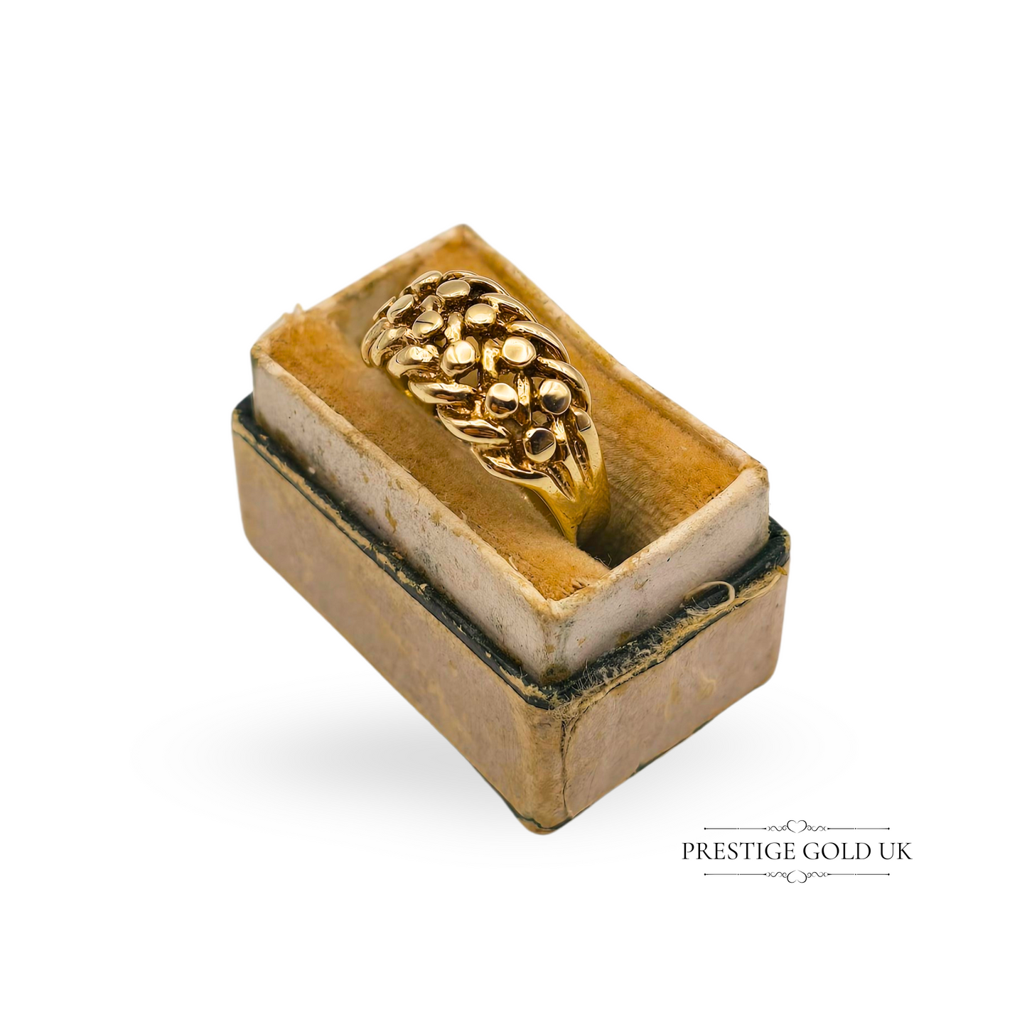Vintage 9ct Gold Keeper Ring, London 1982 Hallmarked, UK F / US 3 / EU 44