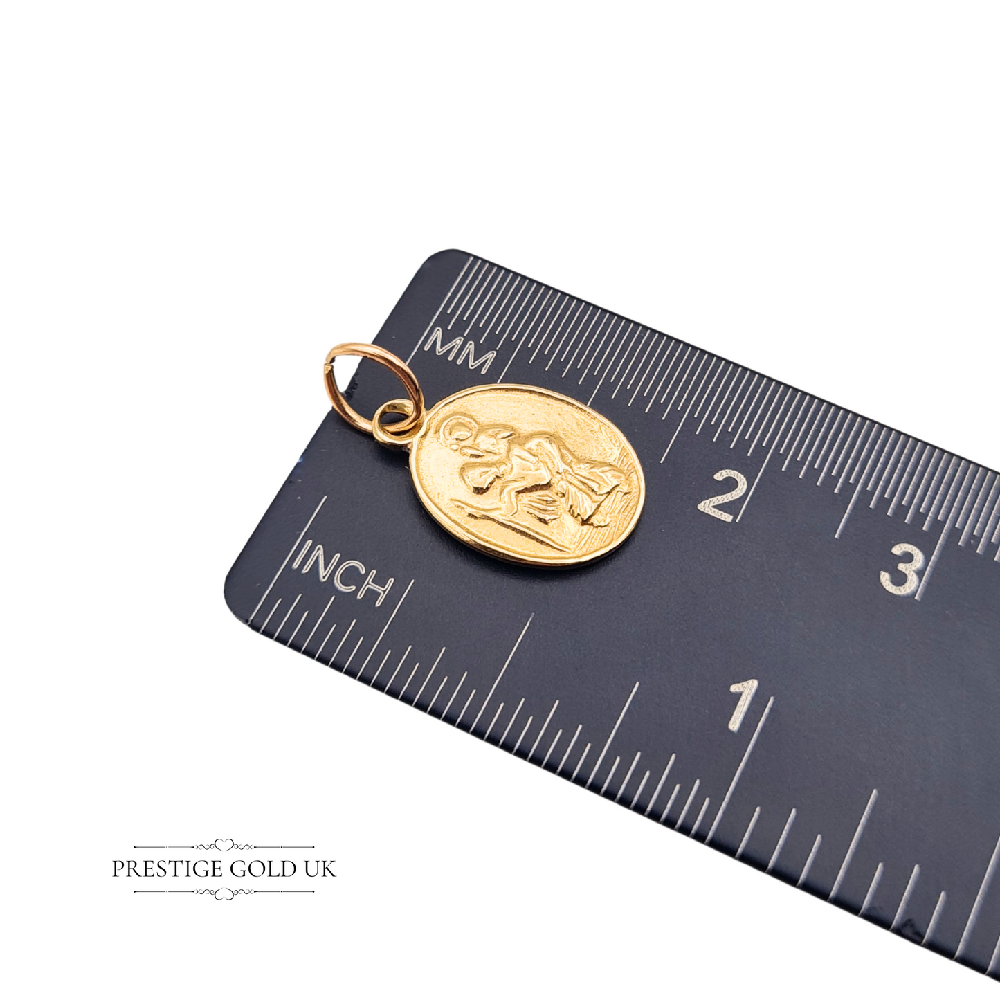 9ct Gold Small Oval St Christopher Carrying the Christ Child