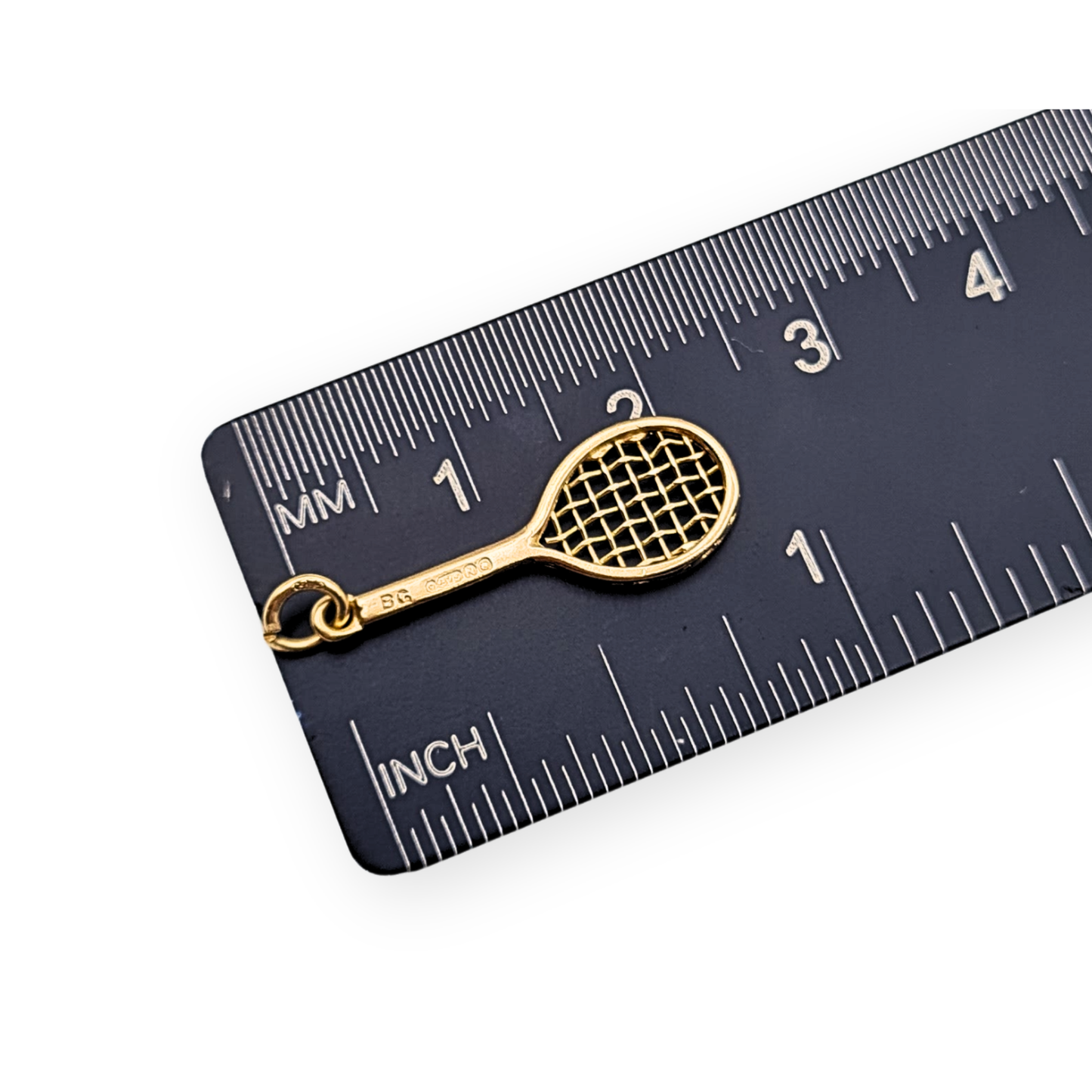 9ct Gold Racket Charm London 1949, Tennis Squash Pendant