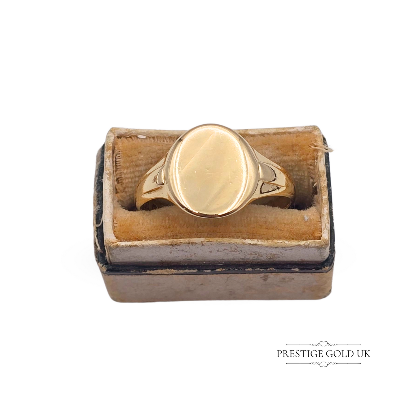 9ct Gold Oval Signet Ring, 949 Hallmark, Solid Gold, UK R US 6 3/4 Euro 59