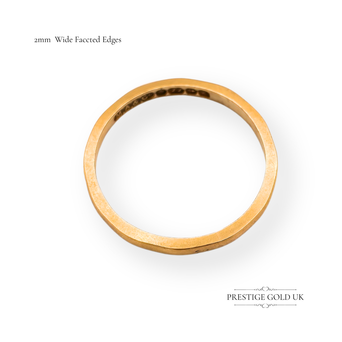 22ct Gold Faceted Wedding Band, Birmingham 1949,UK L US 5 3/4