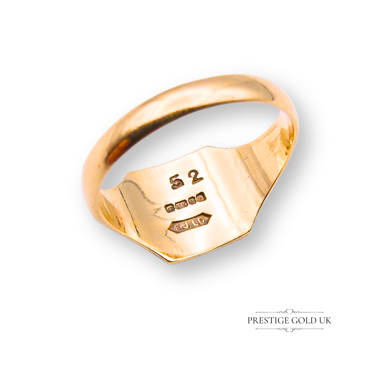 Small 9ct Gold Engraved Signet Ring, Monogrammed “DN” UK L US 5 3/4