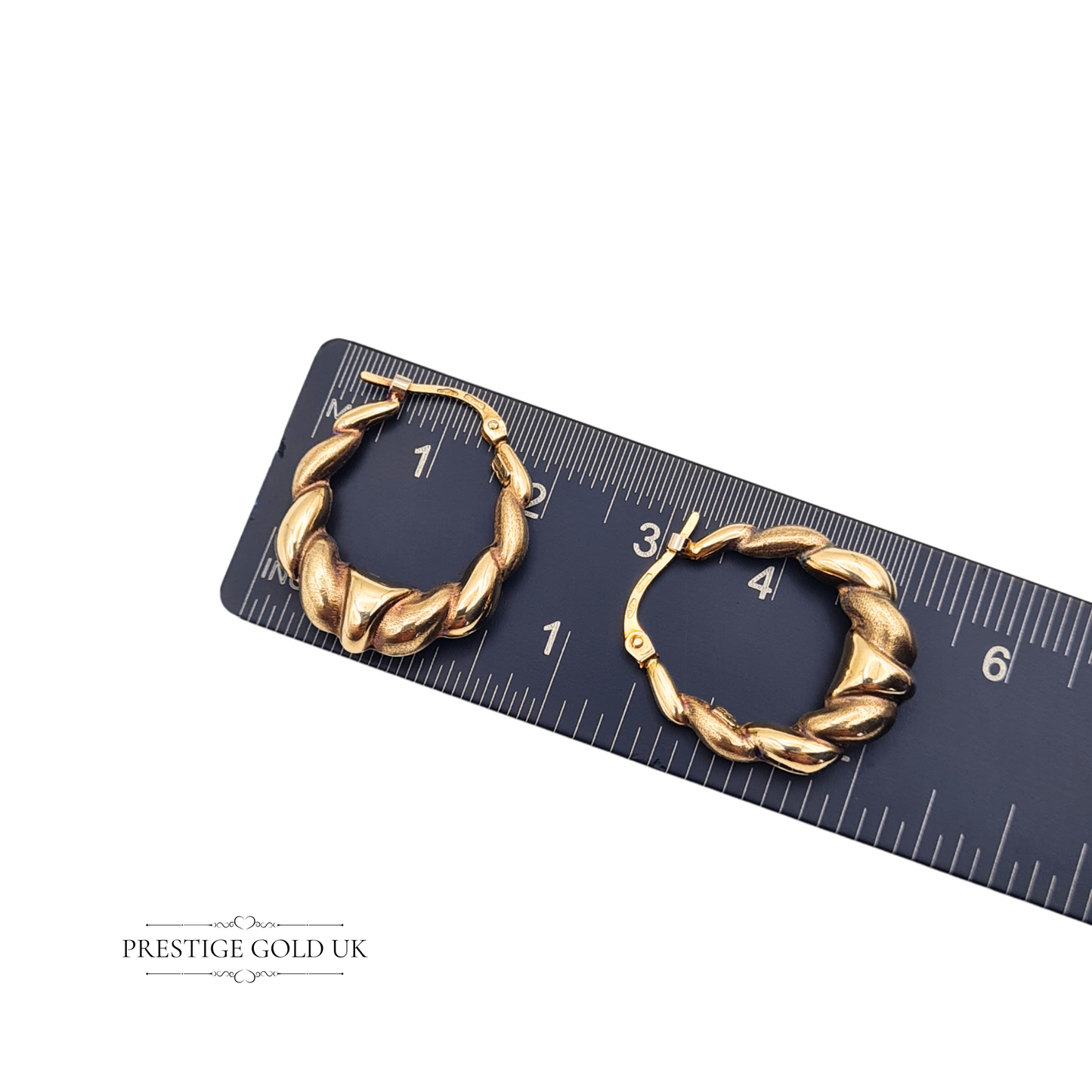9ct Gold Small Creole Earrings, Gypsy Hoop Earrings With Flip Top Fasteners
