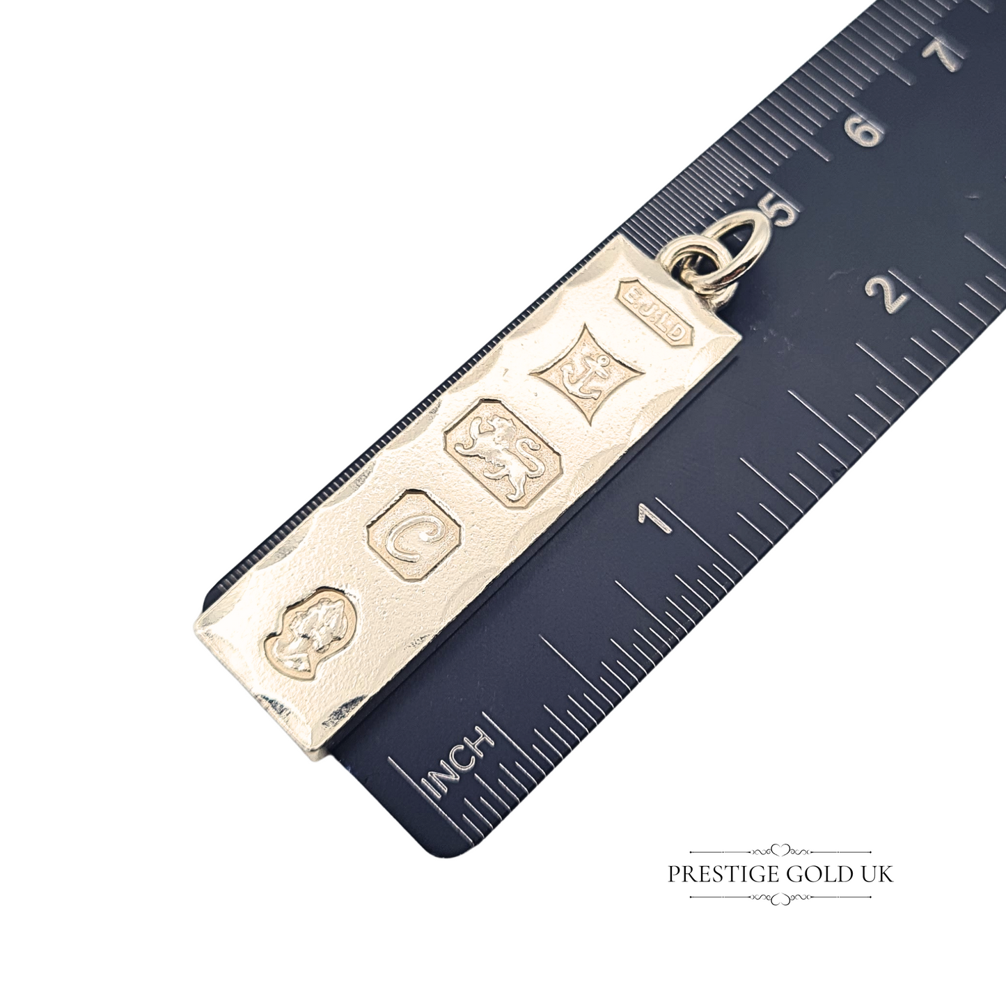 925 Silver Ingot Pendant 14g Hallmarked Birmingham 1977 Faceted Edge