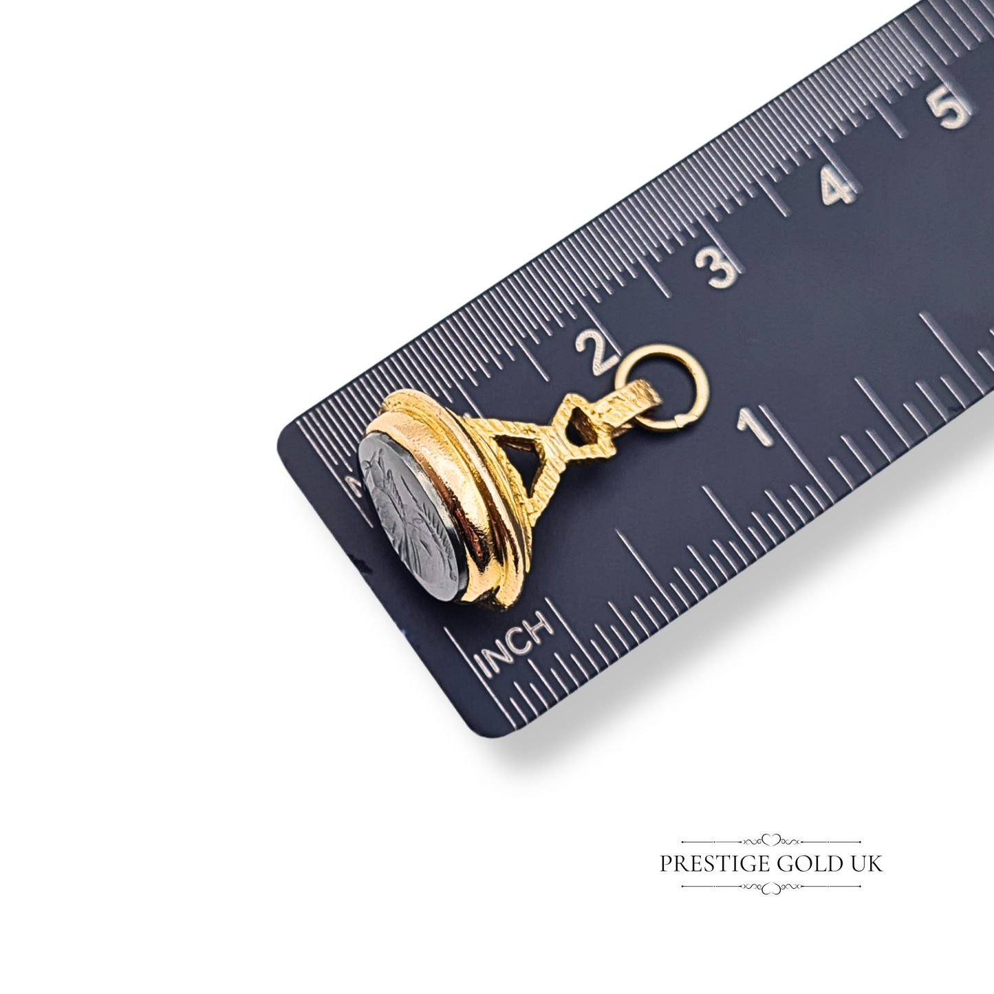 9ct Gold Hematite Intaglio Fob, Centurion Engraved Seal Fob