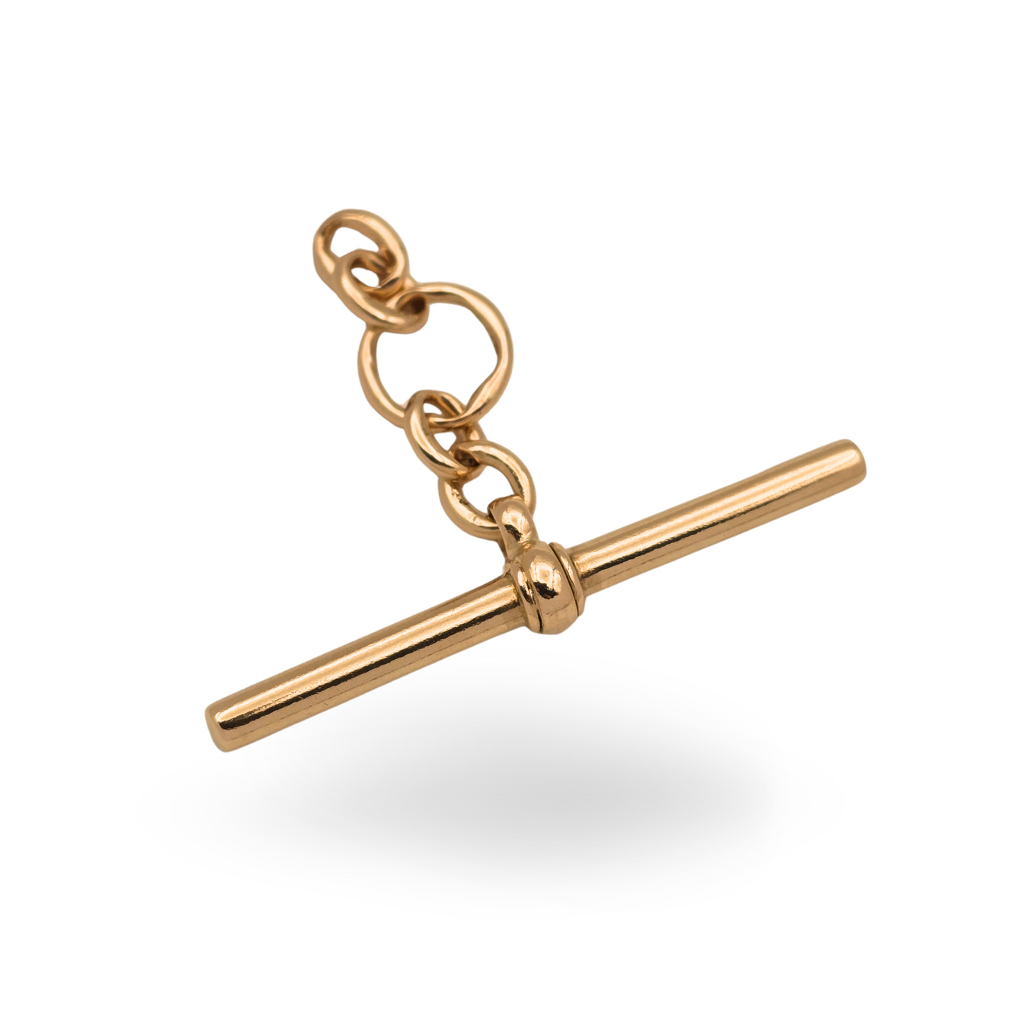 9ct Rose Gold Albert T Bar, 35mm, Birmingham, John Goffe & Son