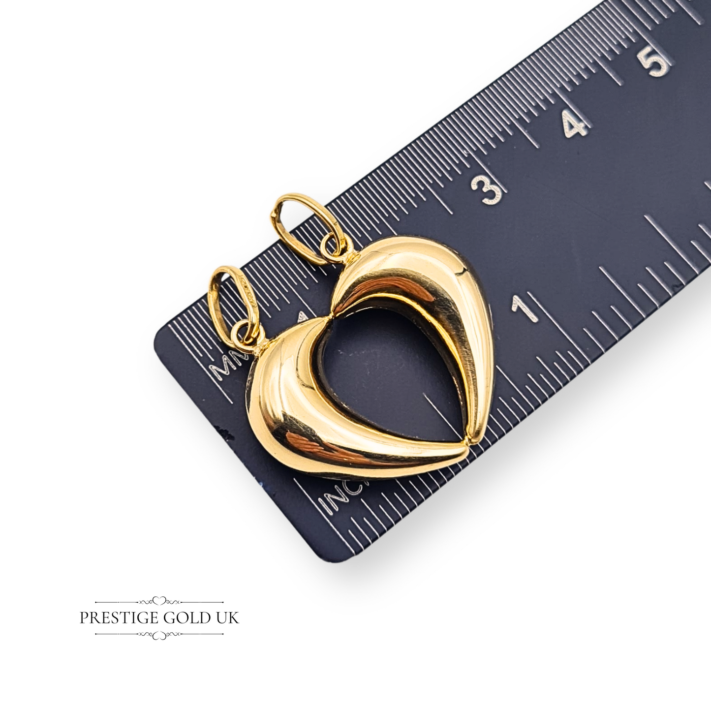 18ct Gold Two Tone Split Heart Pendant, White & Yellow Gold Best Friend Charm
