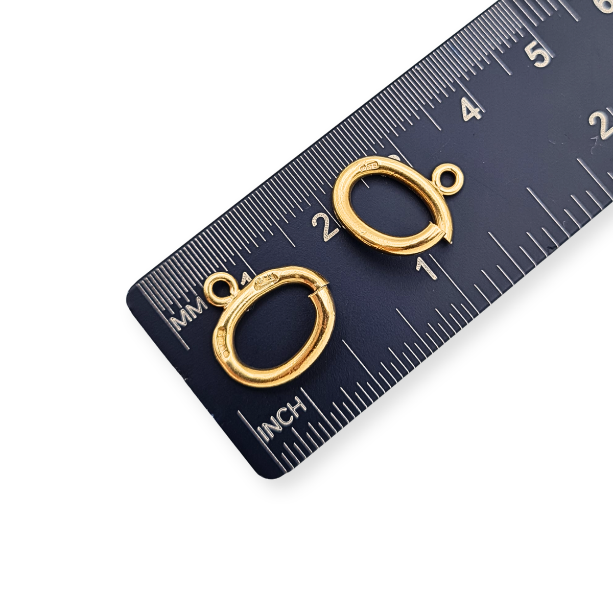 Large 9ct Gold Oval Open Jump Rings Pair Sheffield 1978 Jewellery Findings