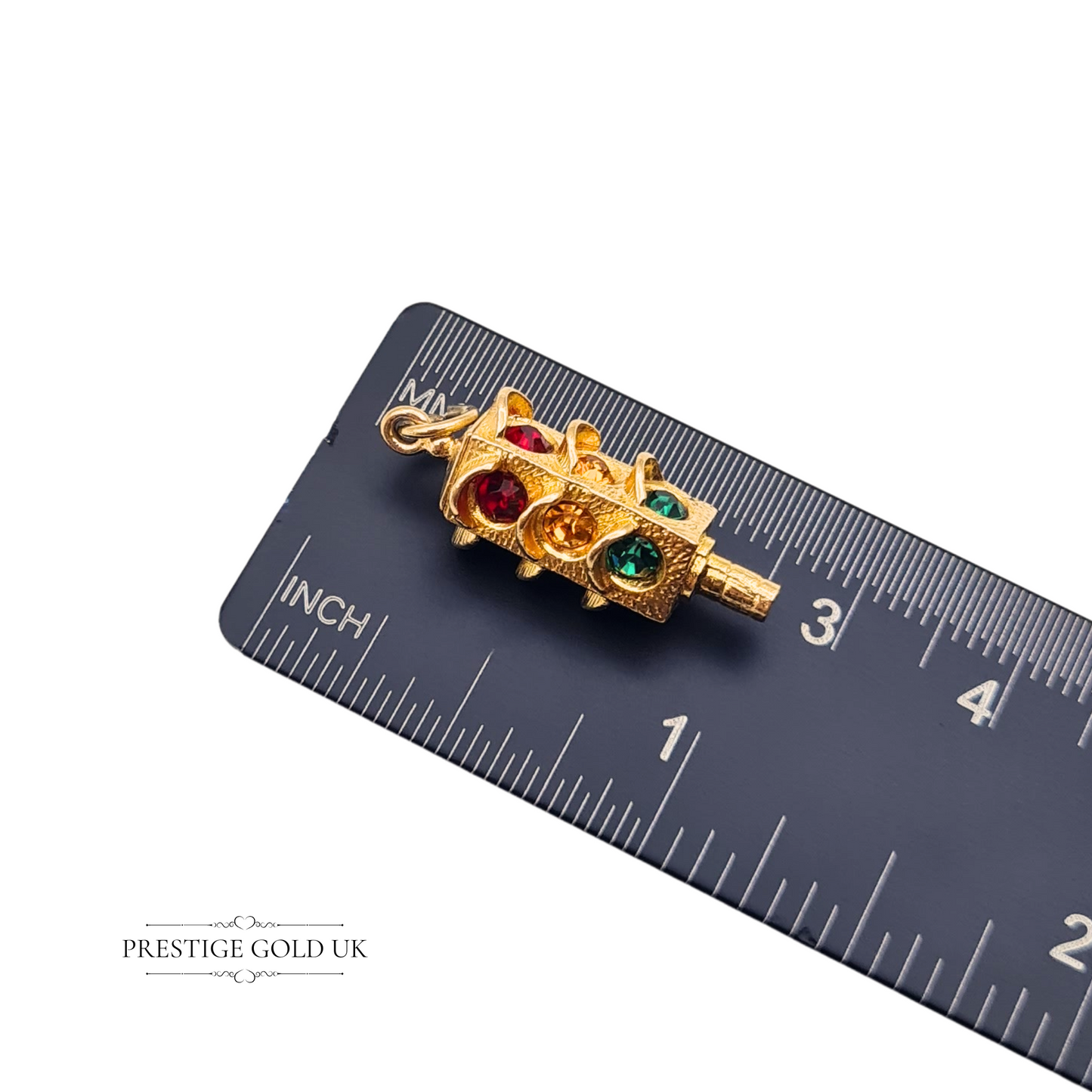 9ct Gold Traffic Light Charm With Red Amber Green, American Traffic Signal