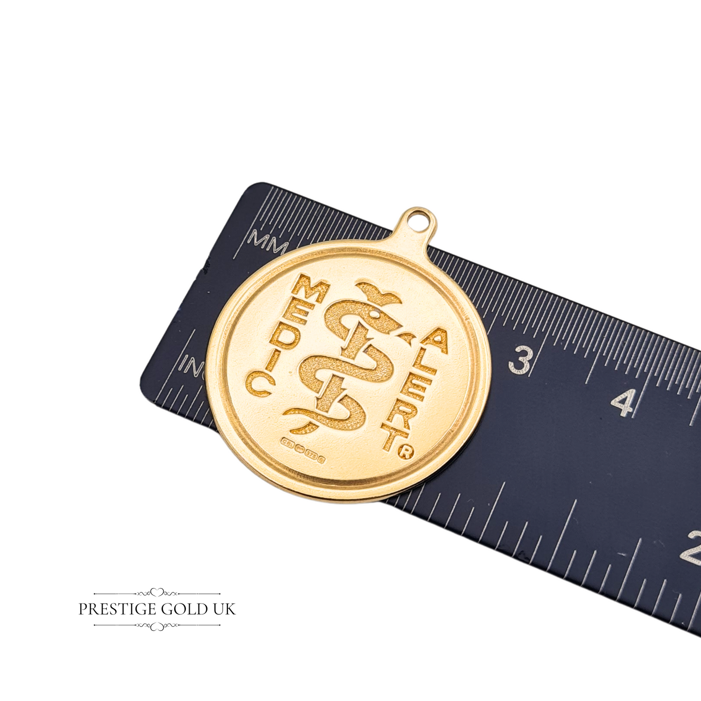 Blank 9ct Medium Gold Medic Alert Foundation Pendant, Gold Medical ID Tag