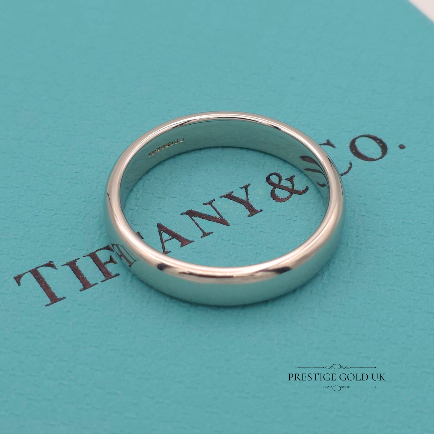 Platinum Tiffany & Co Wedding Ring, UK T 1/2 US 10, Professionally Refurbished