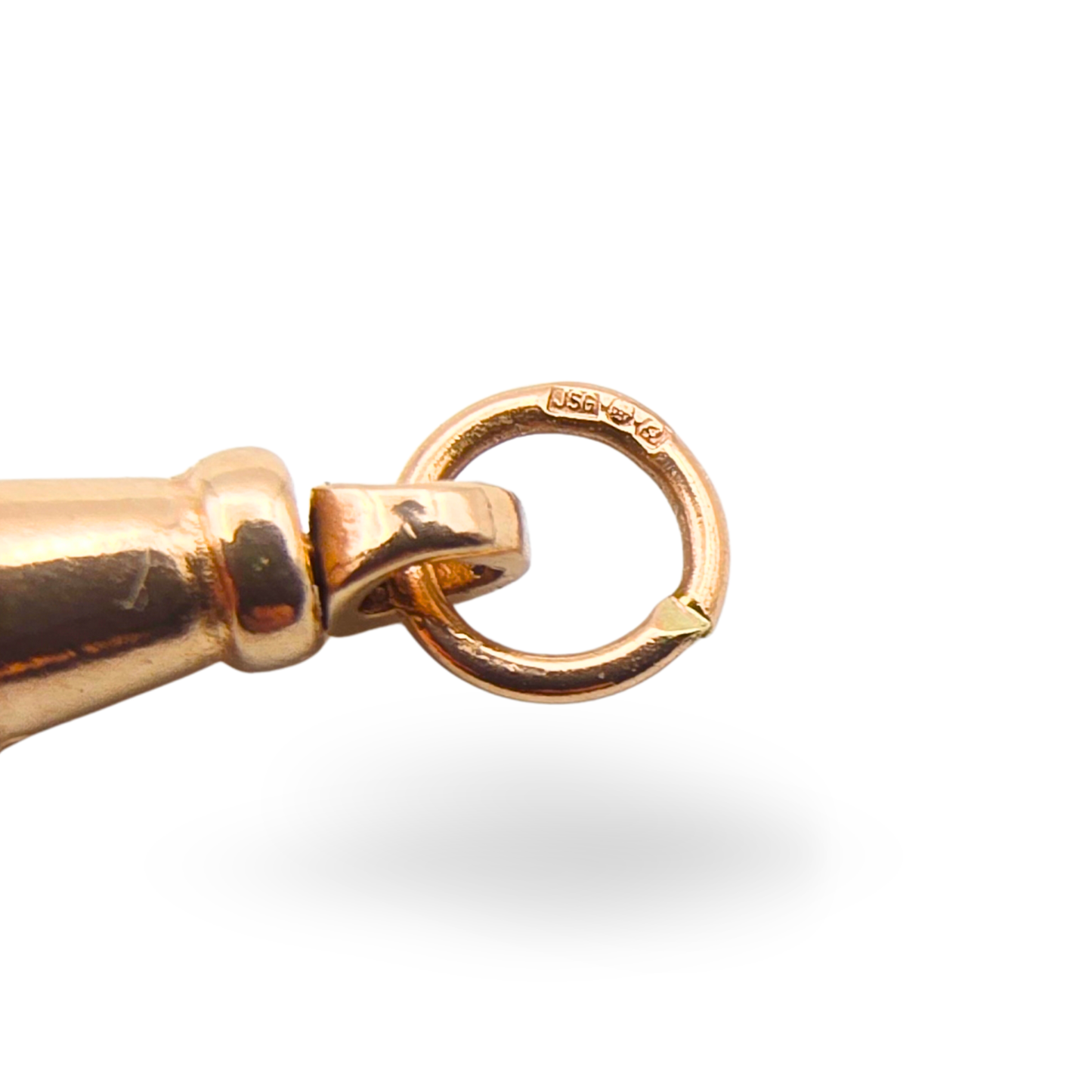 Vintage 9ct Rose Gold Swivel Albert Chain Dog Clip, 22mm Long