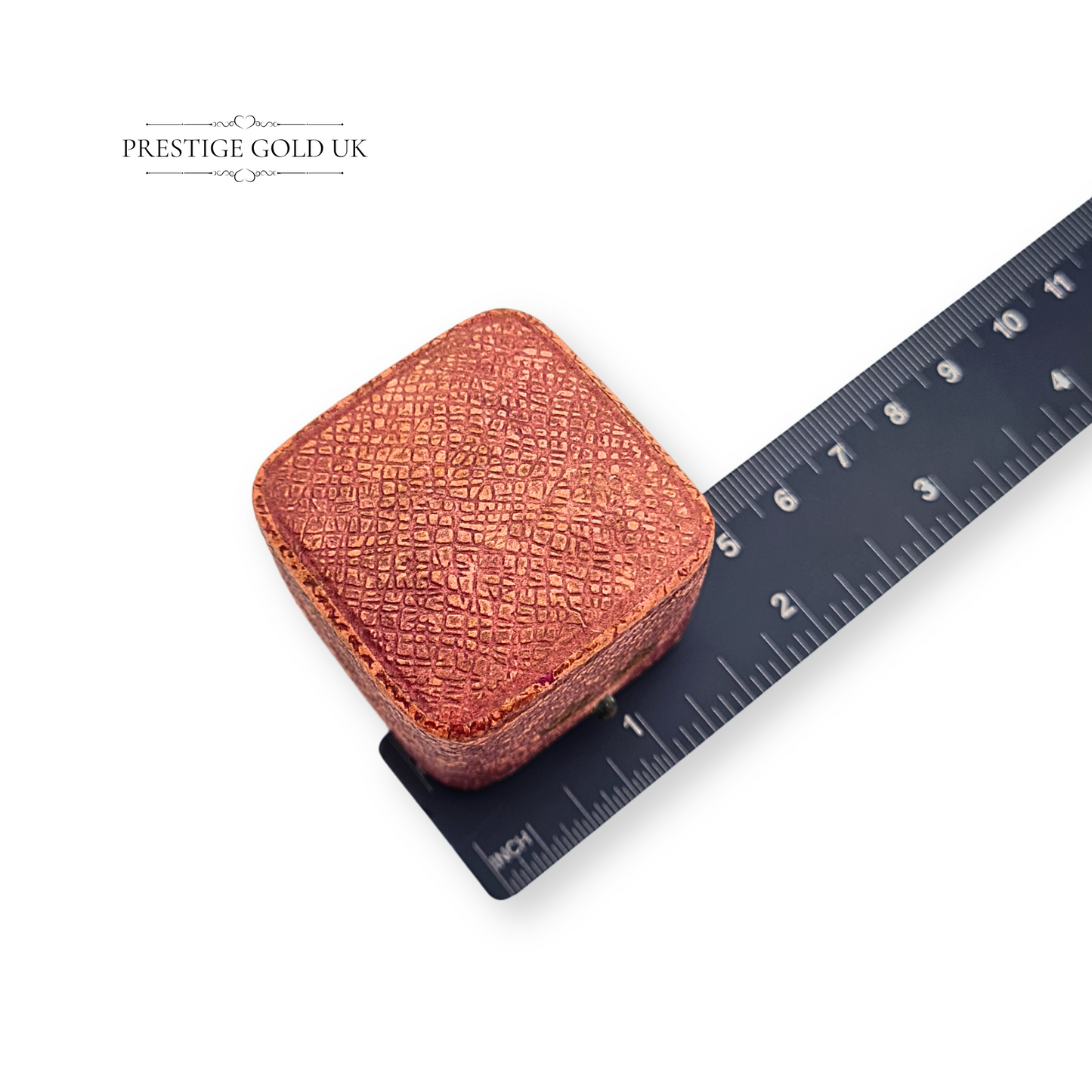 Vintage Red Ring Box, Textured, 40mm x 35mm, Vintage Box
