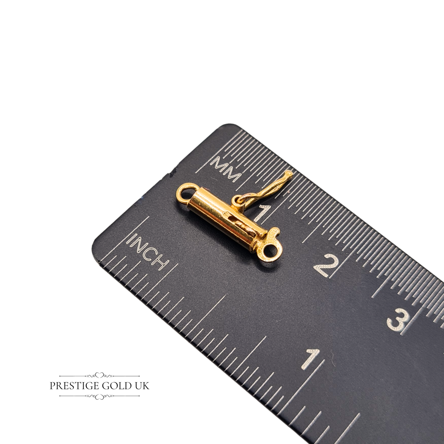 9ct Yellow Gold Barrel Clasp, Tube Fastener for Bracelets & Necklaces