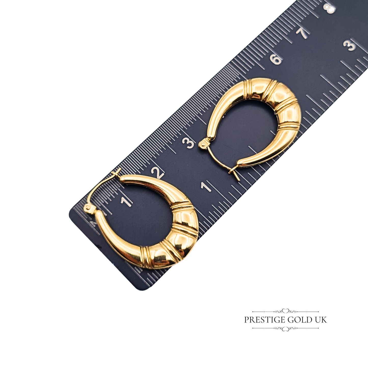 9ct Gold Large Creole Hinge Hoop Earrings, Hollow Flip Top Gypsy Hinge Hoop