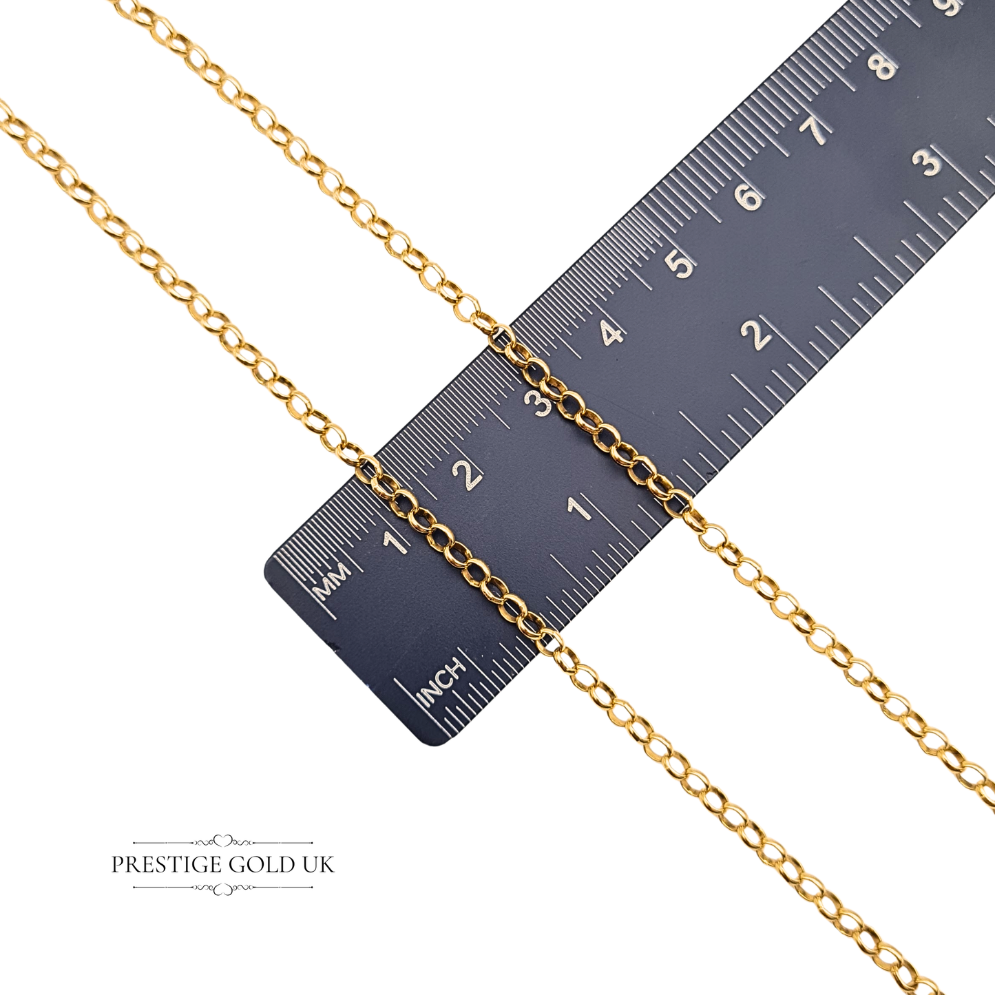 18" 9ct Gold Belcher Chain Necklace, Unisex Rolo Chain