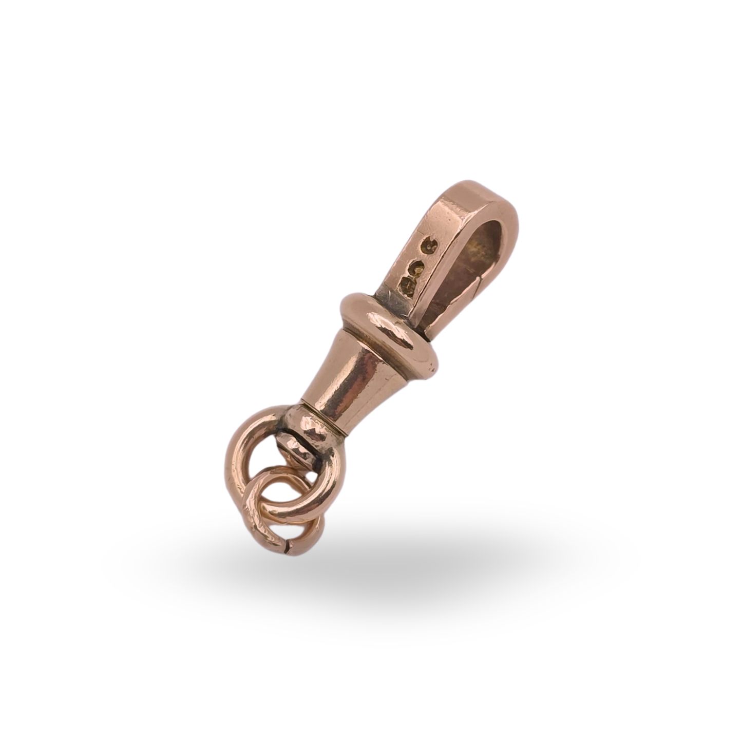 9ct Light Tone Rose Gold Dog Clip Clasp, Antique Albert Chain Connector