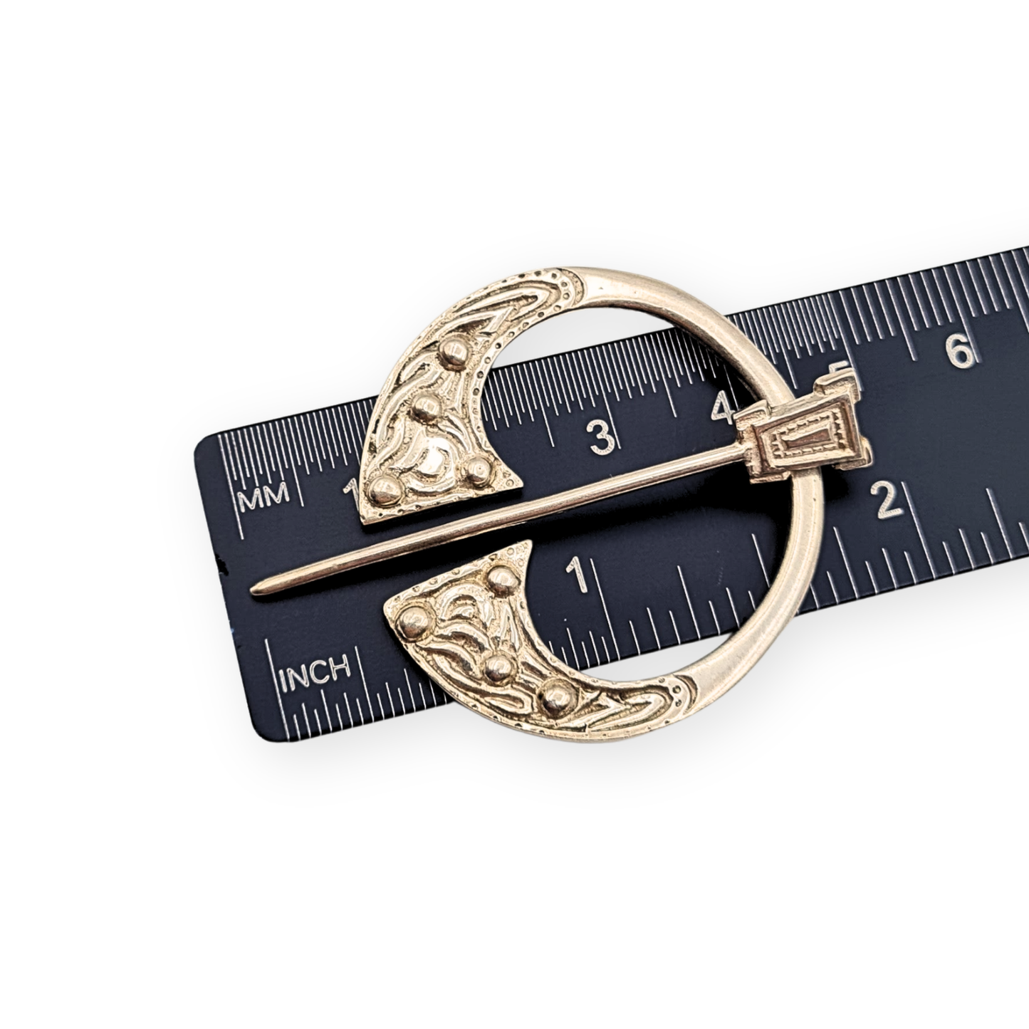 Scottish Silver Celtic Kilt Pin, Edinburgh 1972, 48mm, Hallmarked