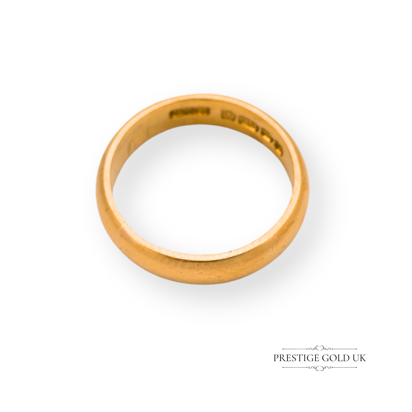 22ct Gold Wide Tiny Ring, UK G 1/2 - US 3 3/4, Hallmarked Birmingham 1981