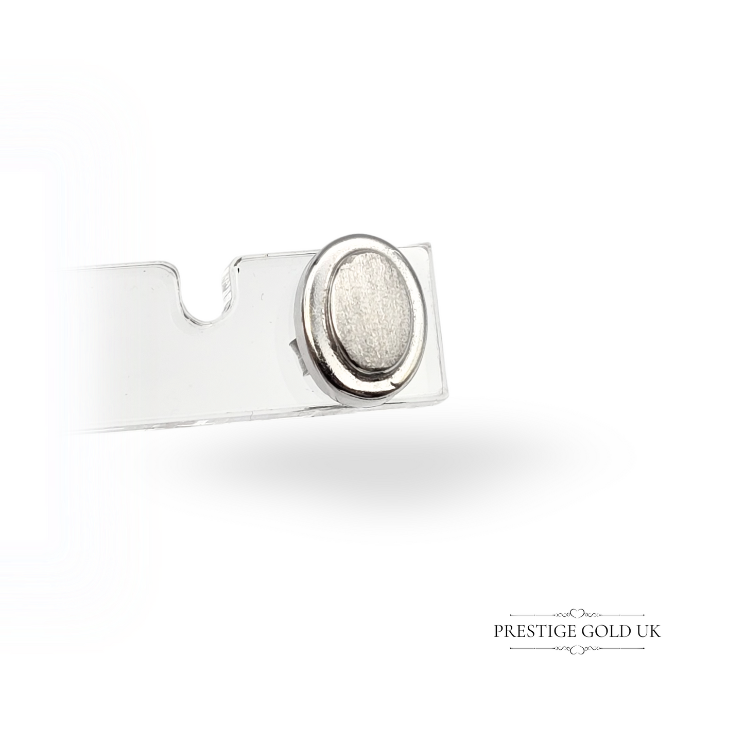 9ct White Gold Oval Stud Earrings, Small 8x6mm Classic Studs