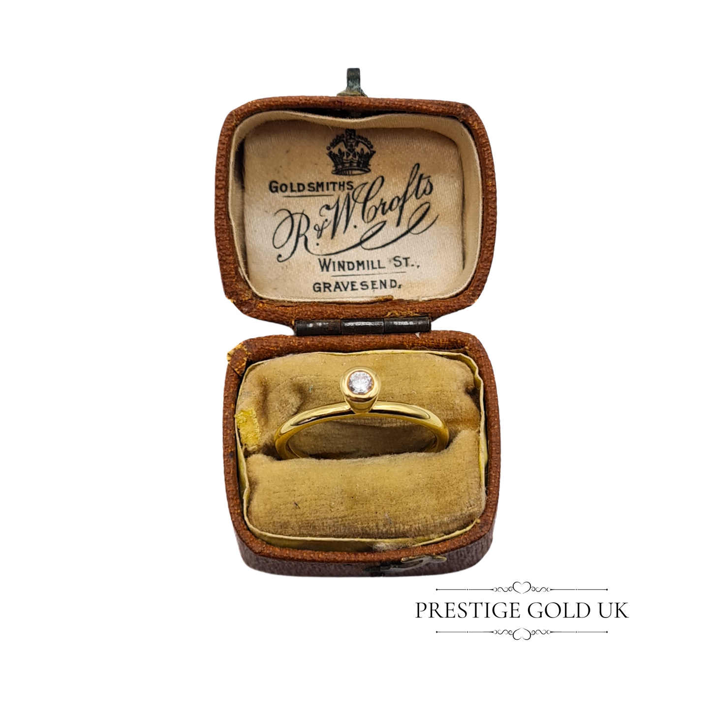 Vintage 18ct Gold Bezel Set Diamond Solitaire Ring