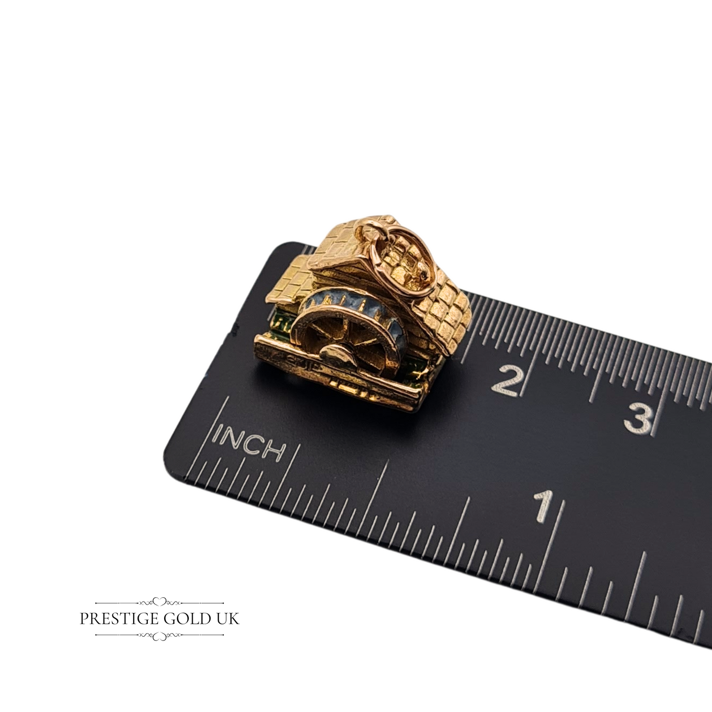 Small 9ct Gold Water Wheel Mill Charm By Rare Georg Jensen