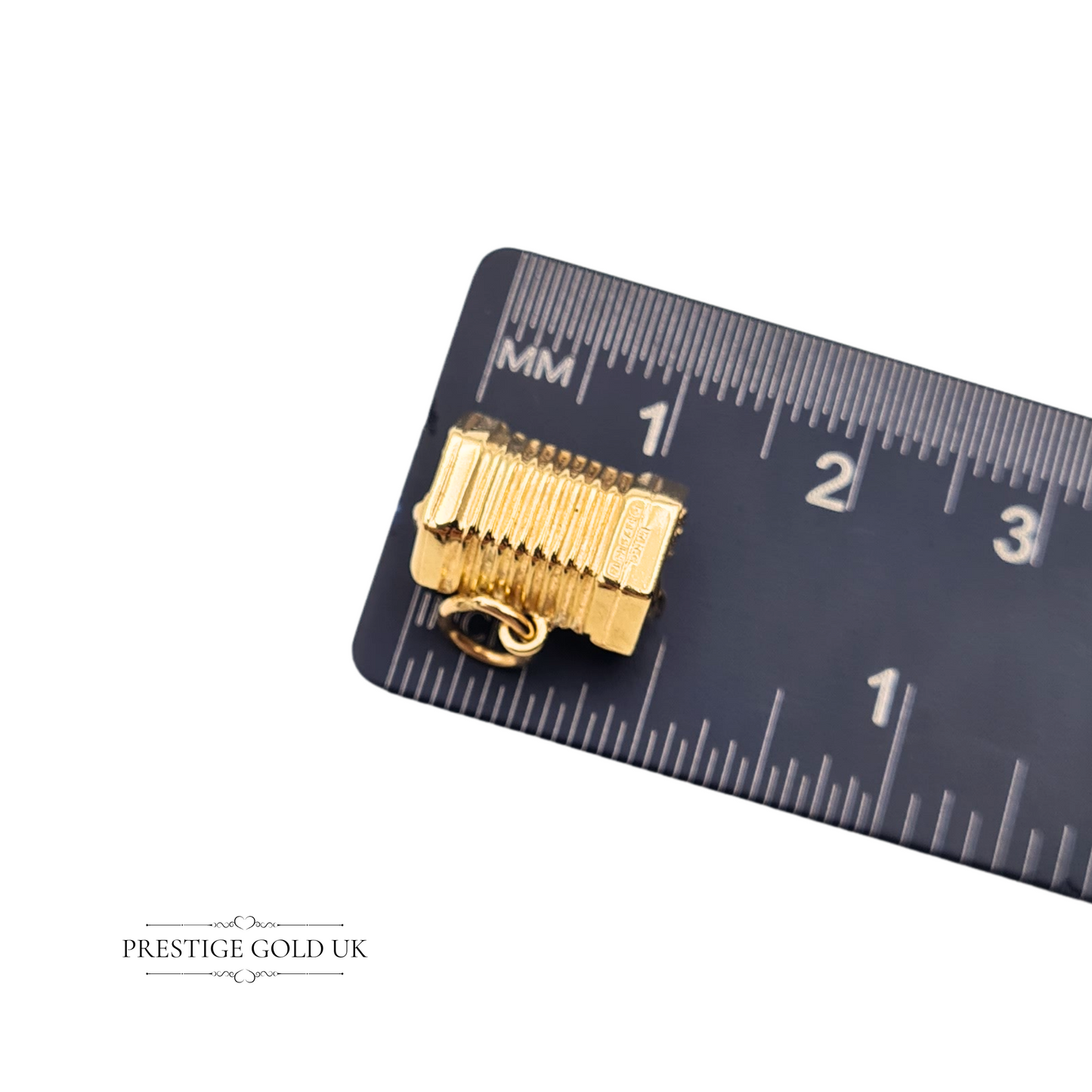 9ct Gold Tiny Accordion Charm, Petite English Concertina Musical Accordion