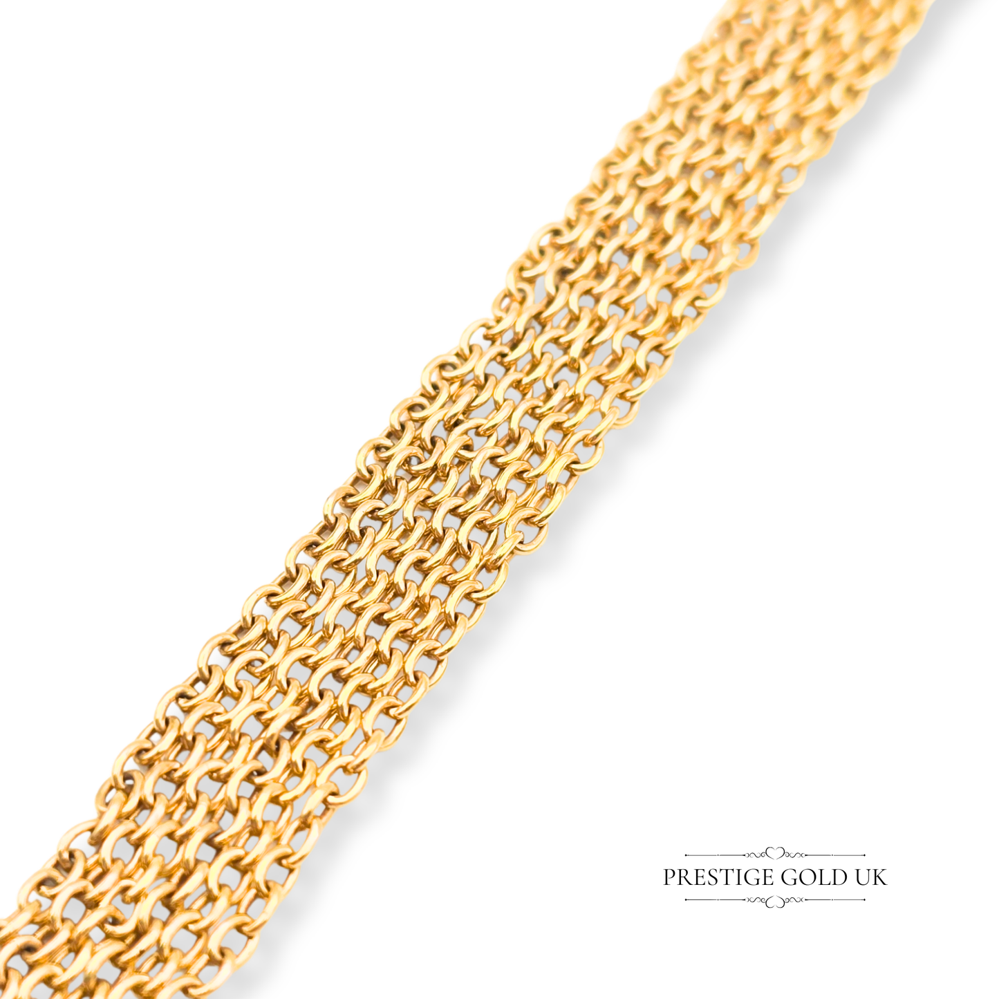 29" Rose Gold Trace Chain Necklace in 9ct, Large Stylish Spring Ring Clasp