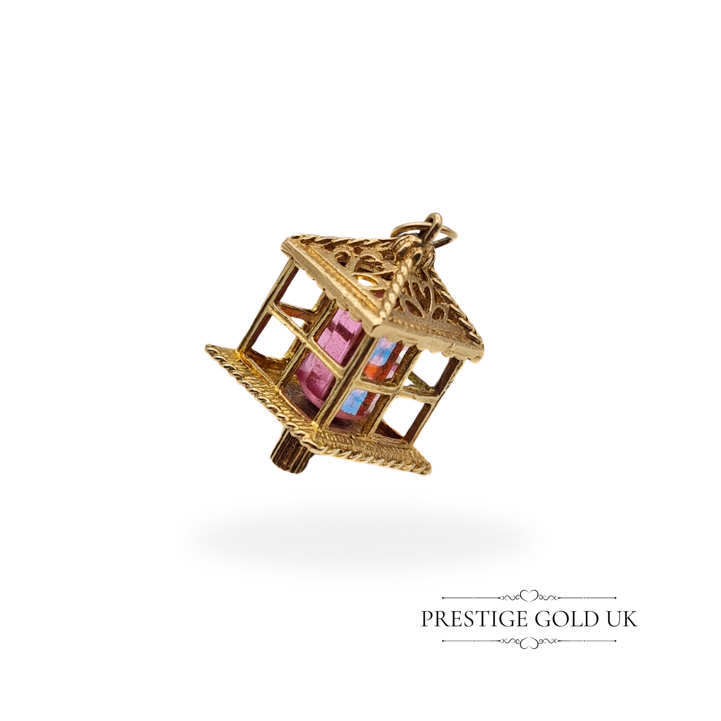 Vintage 9ct Gold Lantern Charm, Fully Hallmarked London 1972, 24mm Tall