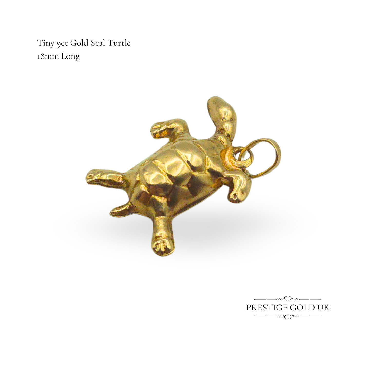 Tiny 14ct Gold Sea Turtle Charm, Vintage Petite Ocean Lover Pendant Gift