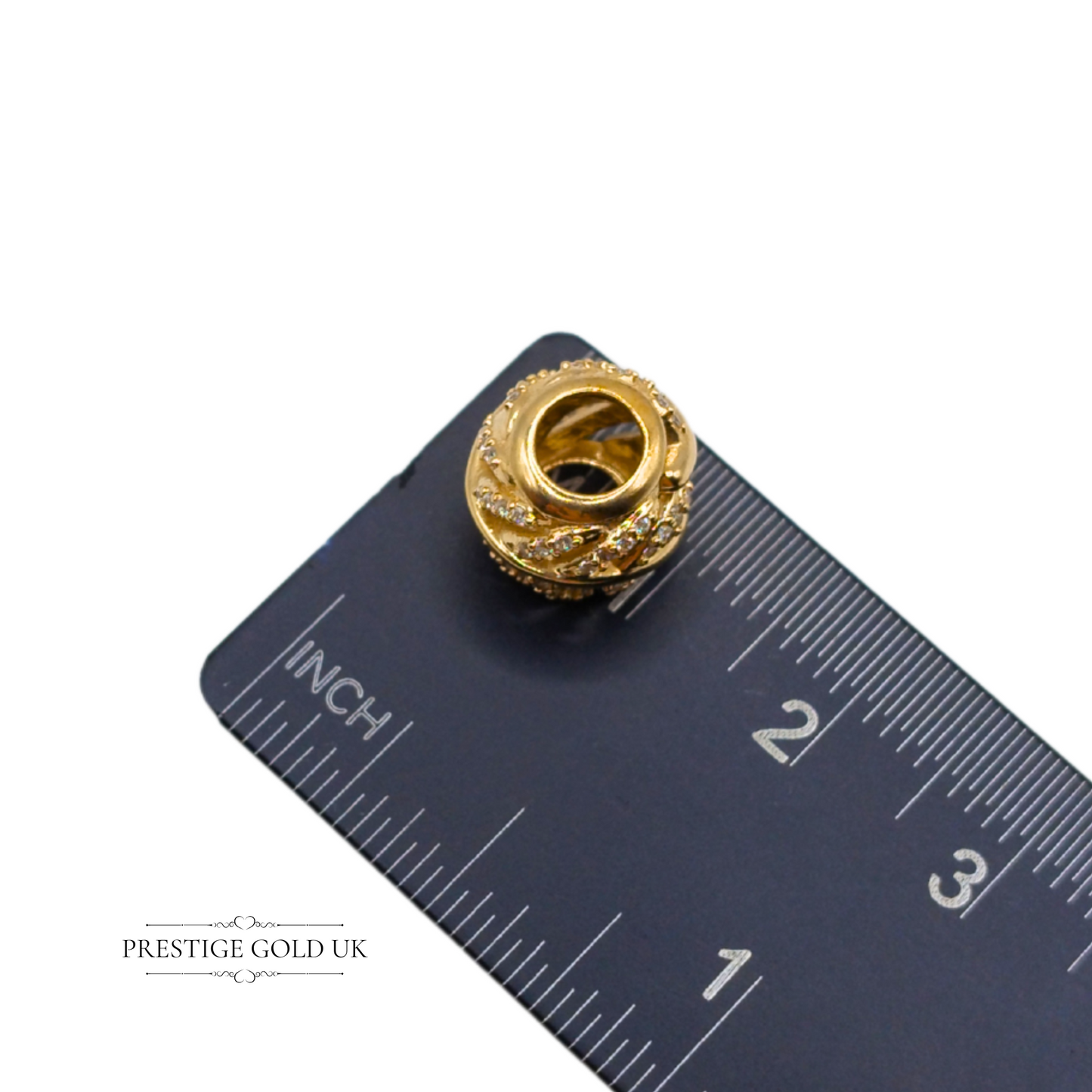Authentic Pandora 14ct Gold Feather Charm Bead- CZ Accents, G585 ALE 750831cz
