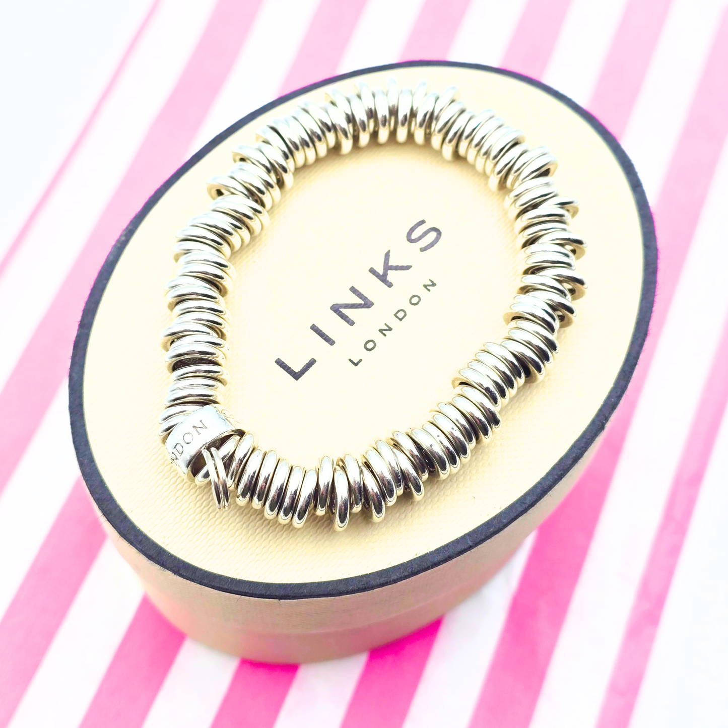 5 1/2" Refurbished Links of London Authentic Sweetie Bracelet, 14cm Long