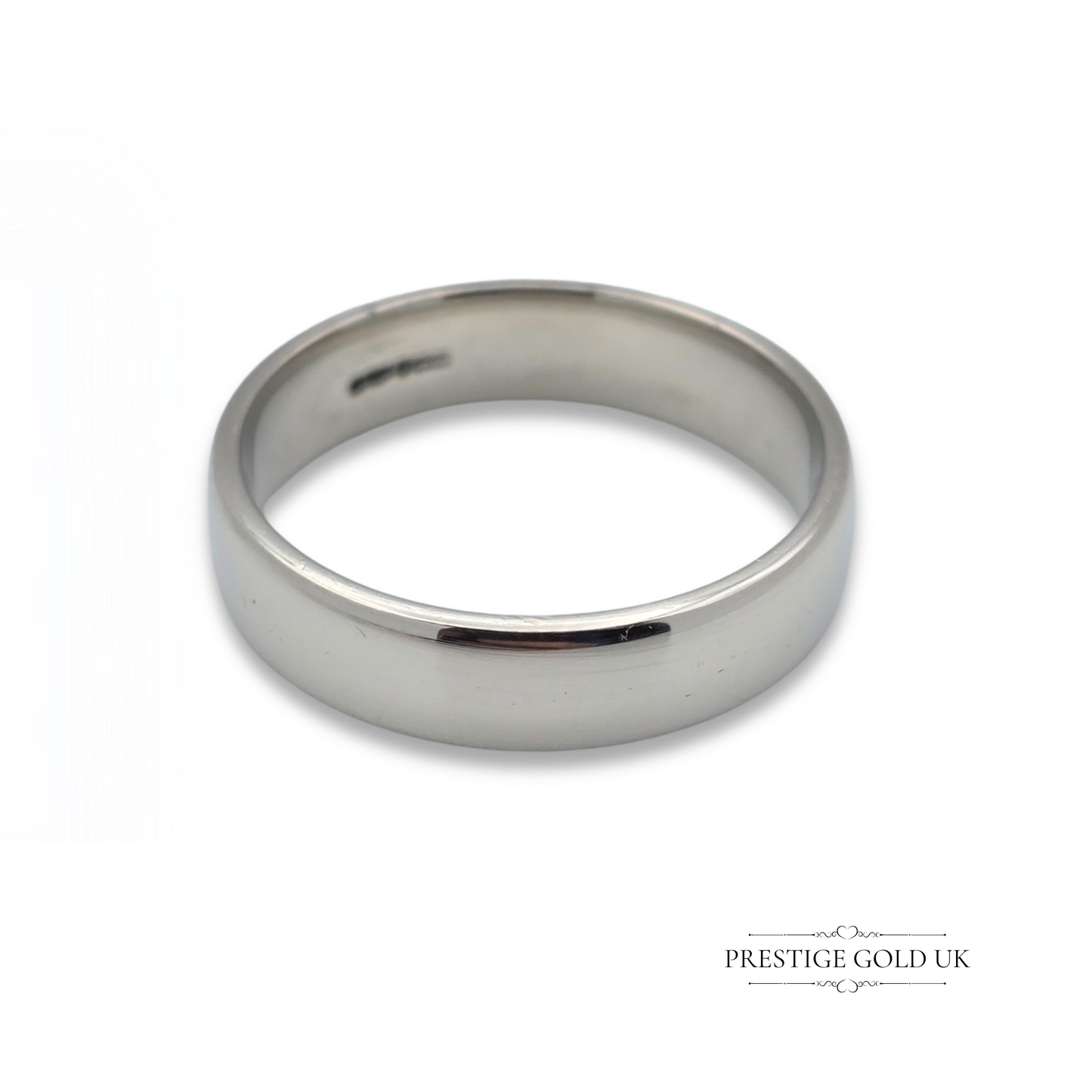 Heavy Platinum Wedding Band Crafted By B&N London, Size UK Q 1/2 US 8 1/2
